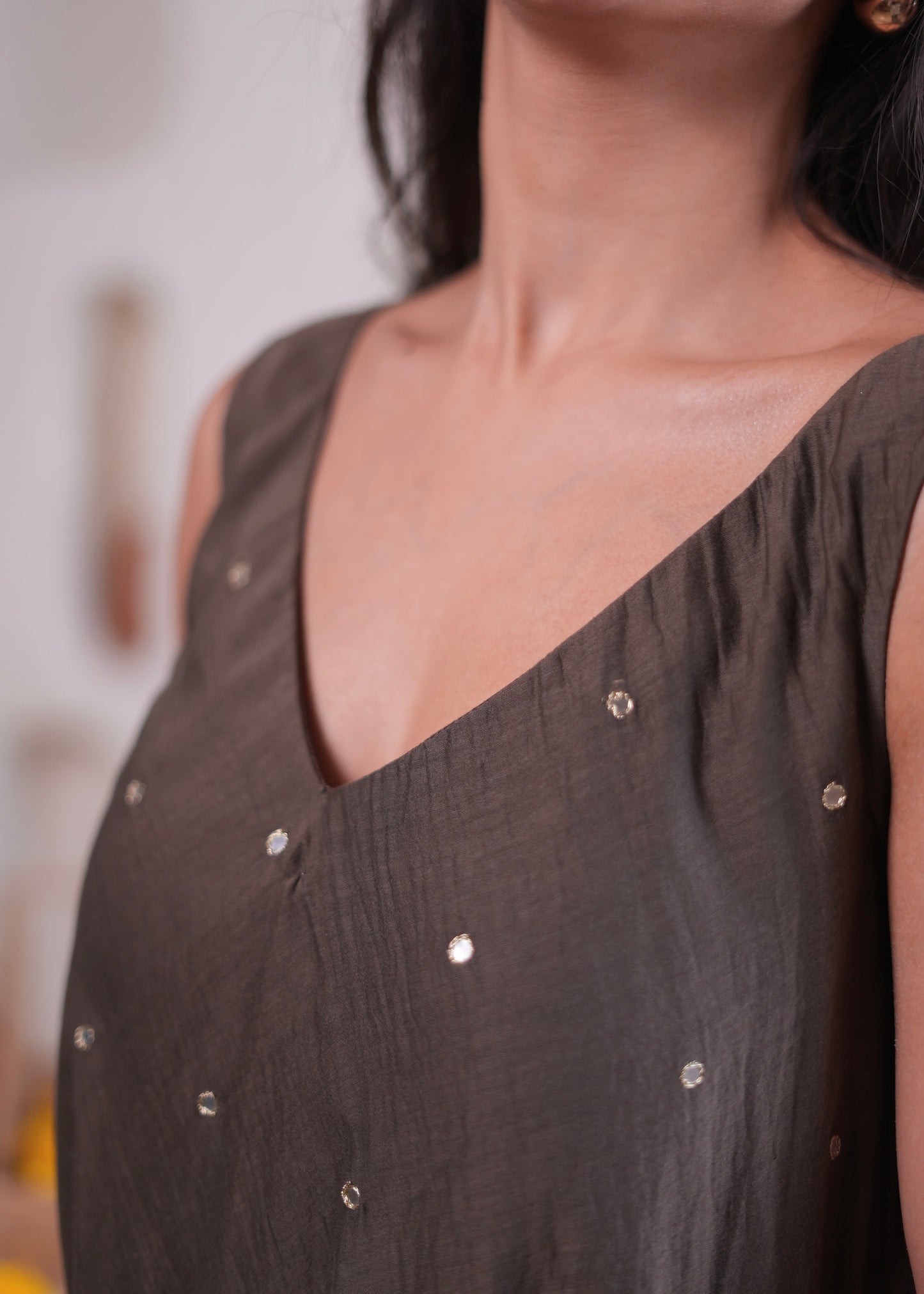 Olive Flared Kurta Set