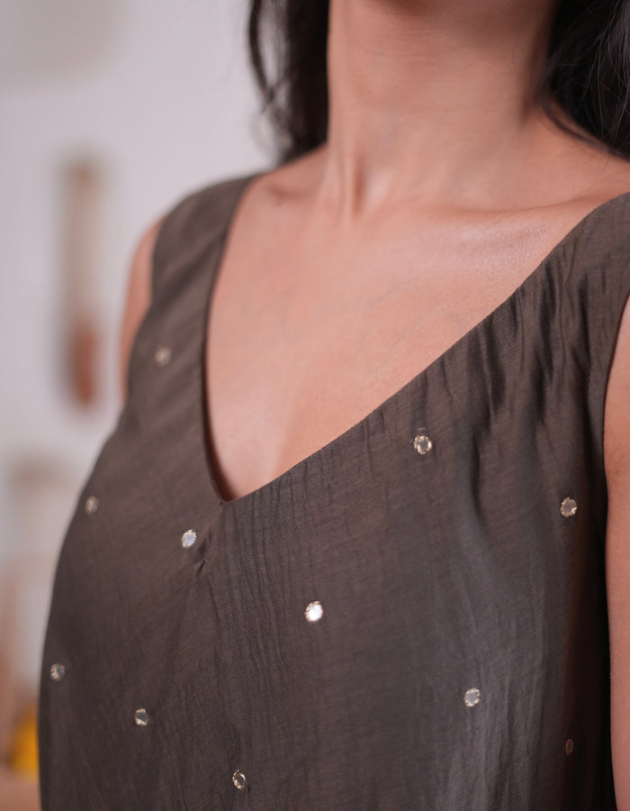 Olive Flared Kurta Set