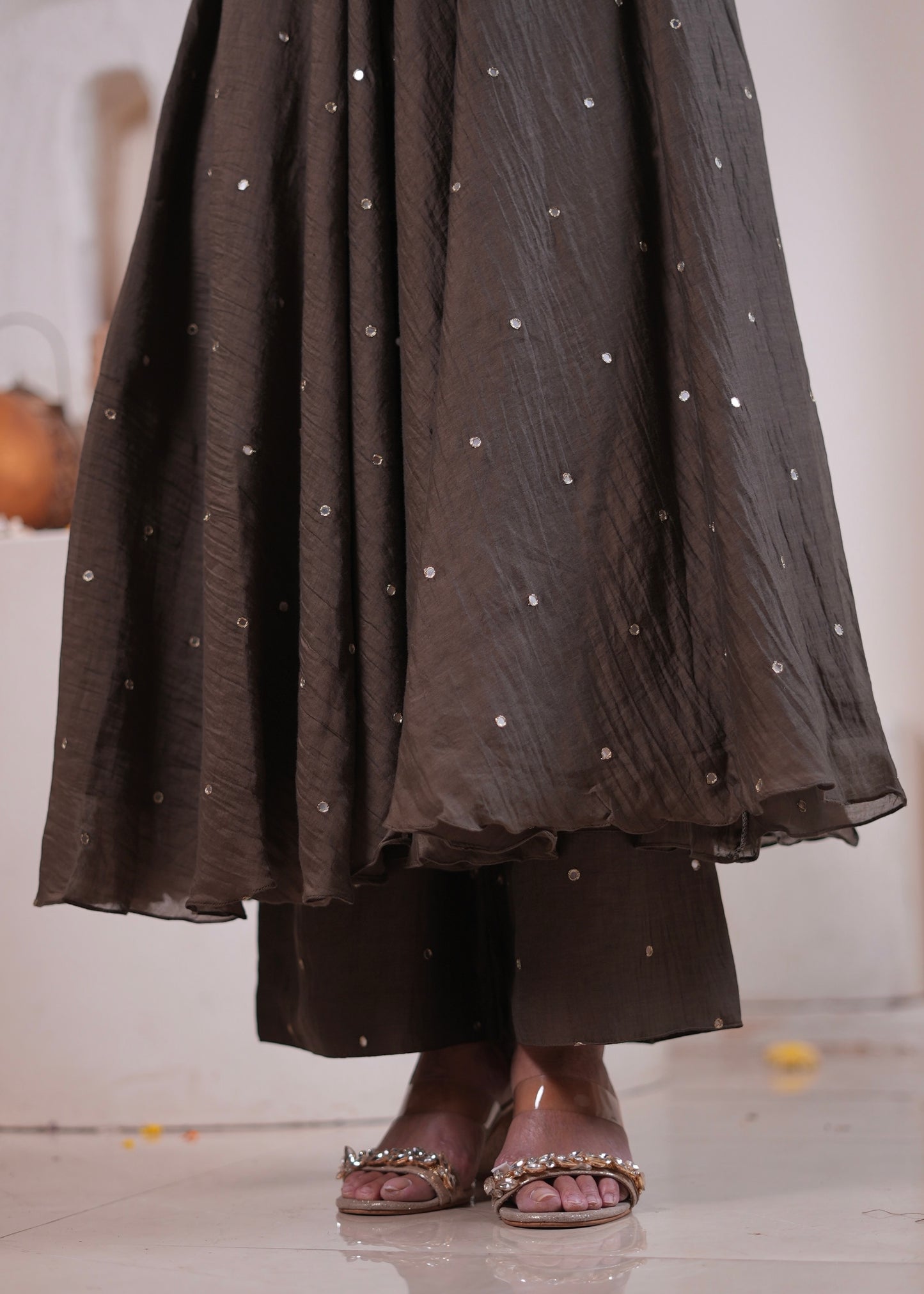 Olive Flared Kurta Set