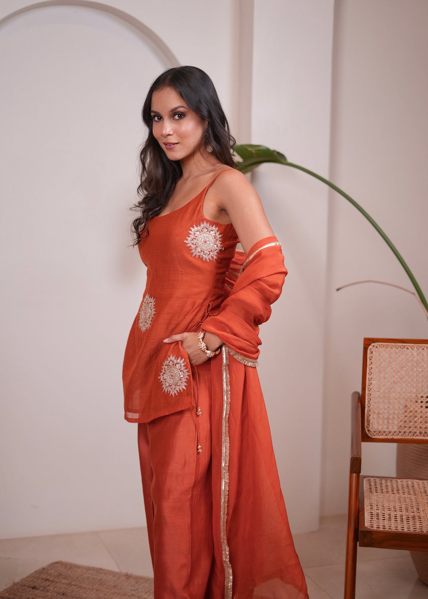 Tangerine Salwar Set