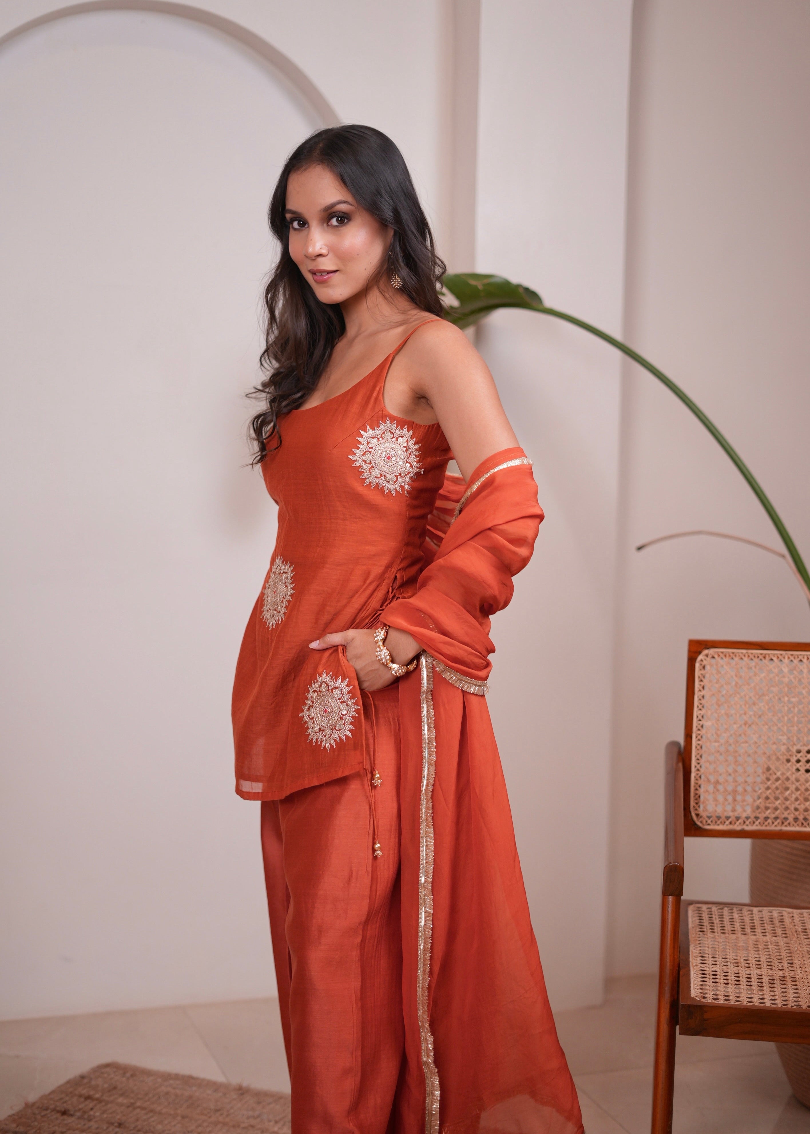 Tangerine Salwar Set