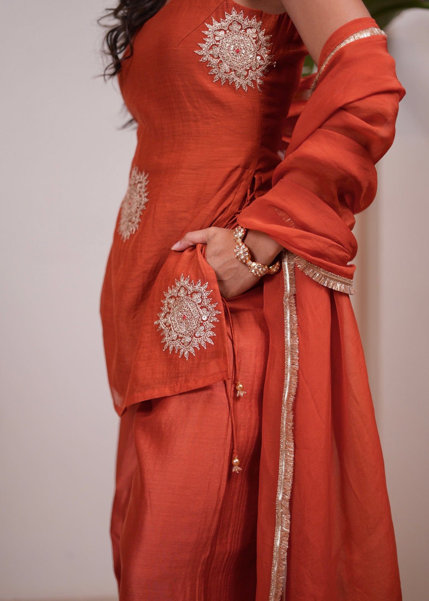 Tangerine Salwar Set