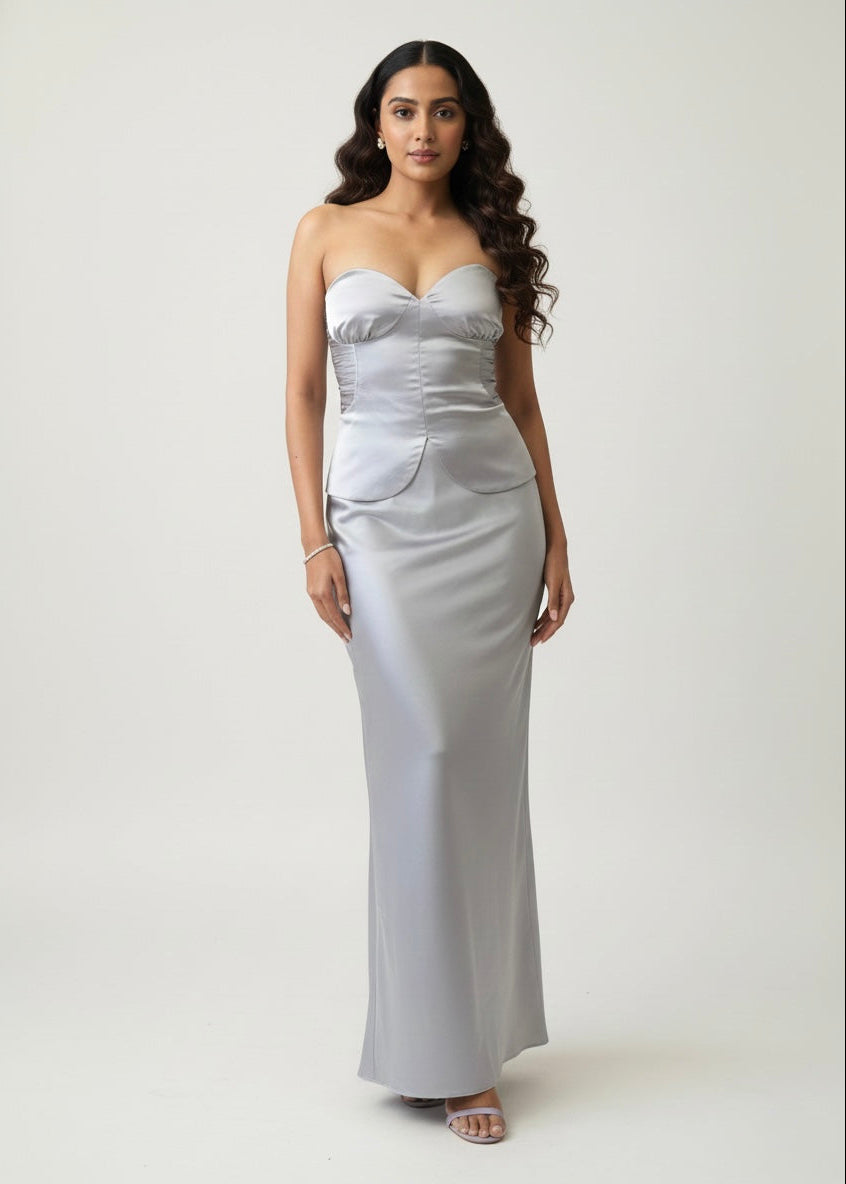 Silver Tulip Satin Set