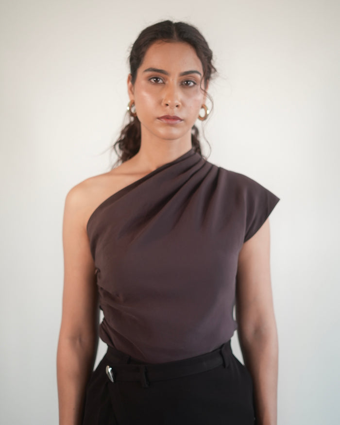 Soft Suede Drape Top