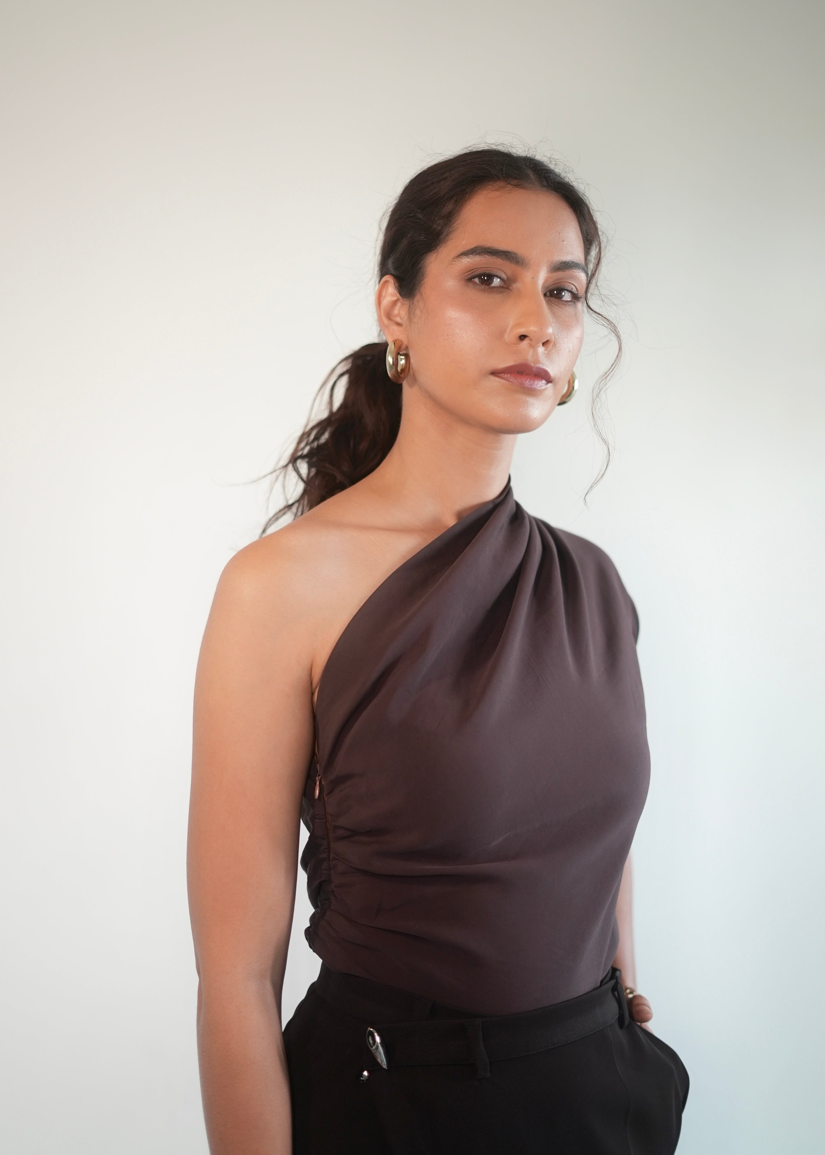 Soft Suede Drape Top