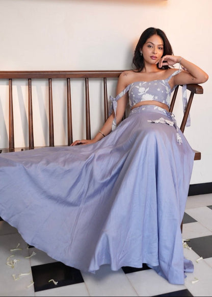 Lavender Bloom Skirt Set