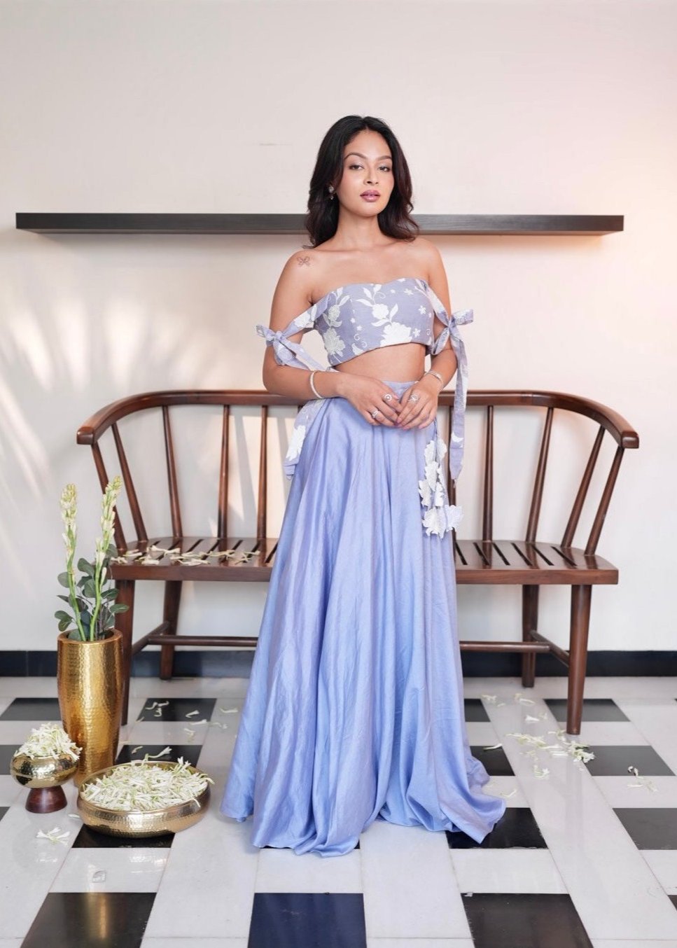Lavender Bloom Skirt Set