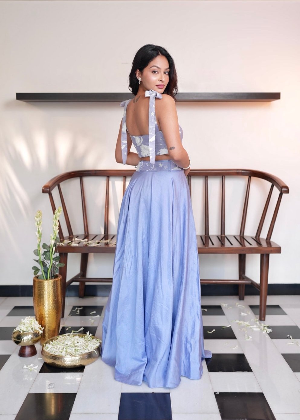 Lavender Bloom Skirt Set