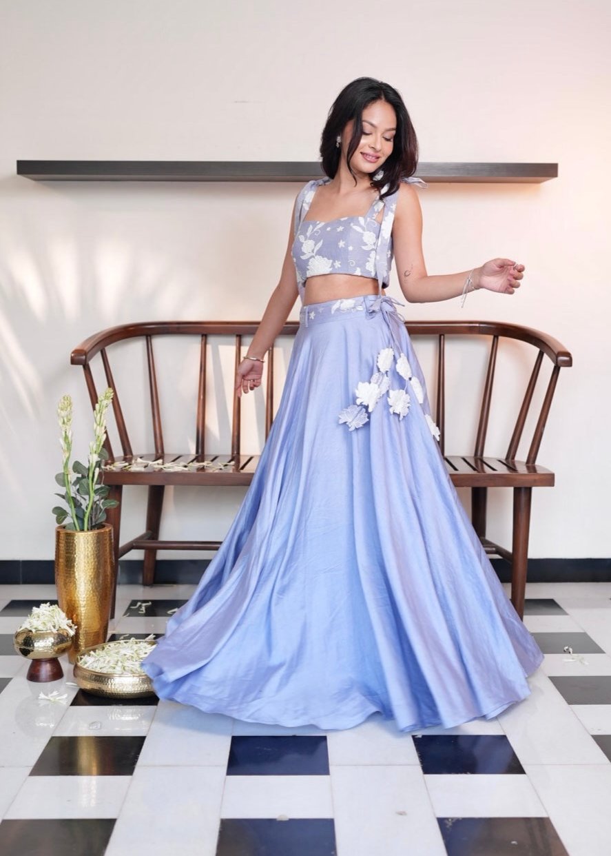 Lavender Bloom Skirt Set