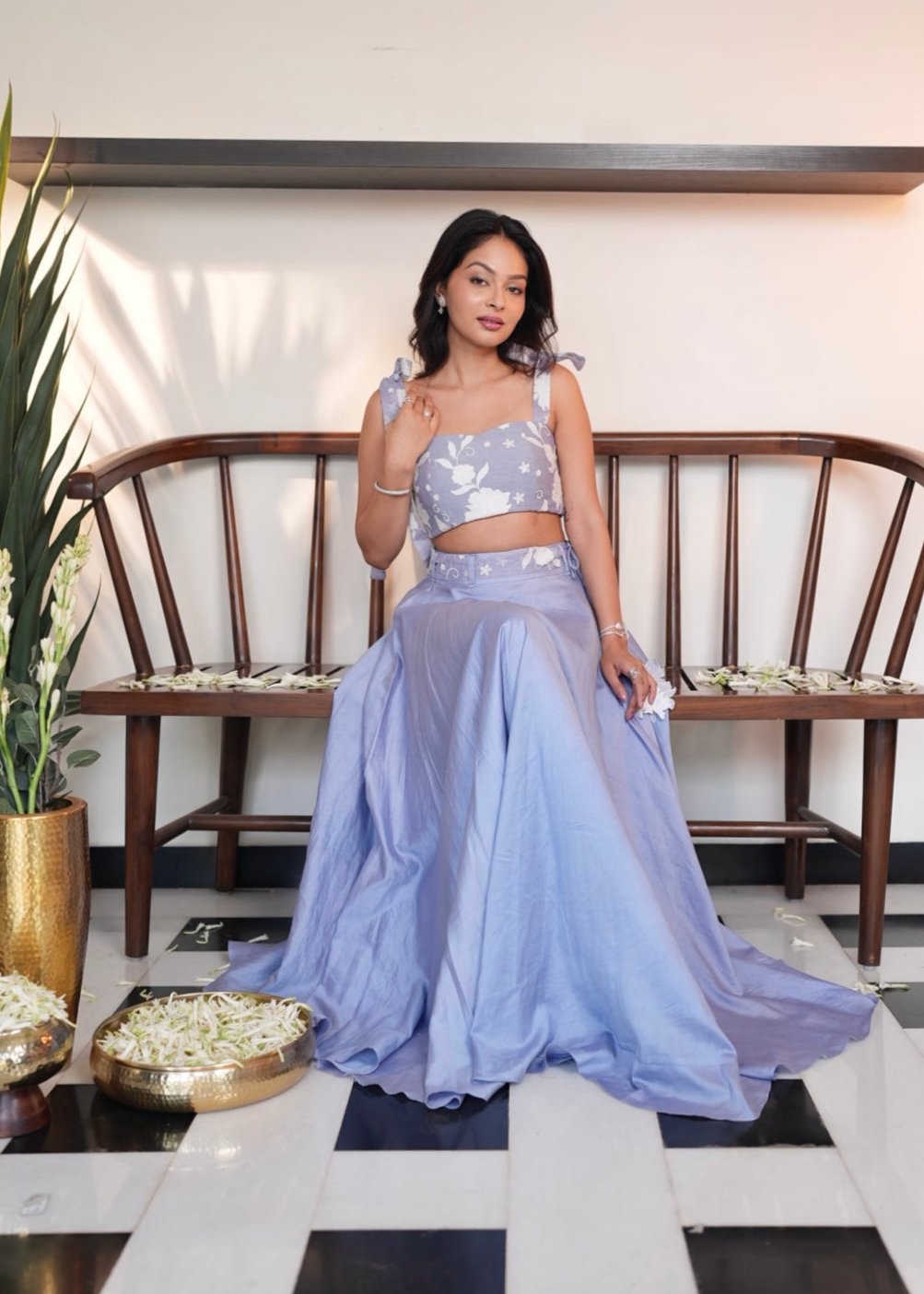 Lavender Bloom Skirt Set