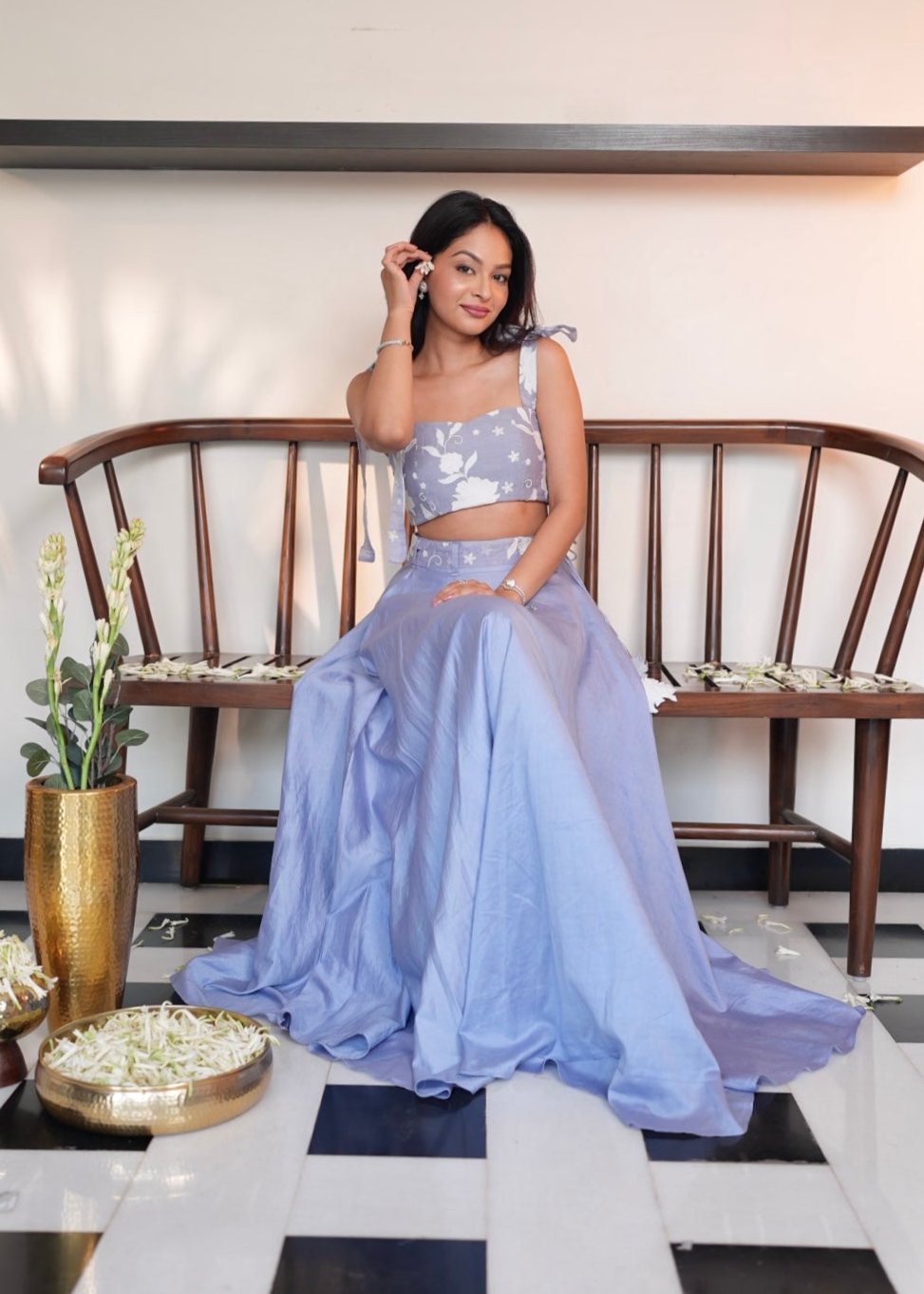 Lavender Bloom Skirt Set