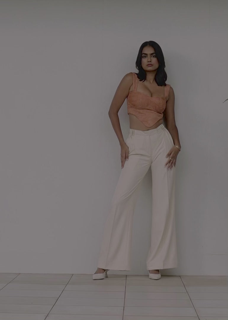 Bisque Pleated Pants